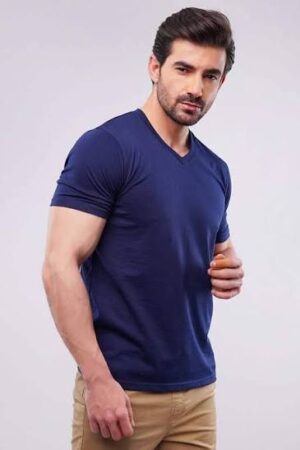 V-Neck T-Shirt - Navy Blue